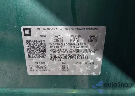 2019 Chevrolet Equinox Lt from USA, damaged, VIN 2GNAXUEV5K6103282